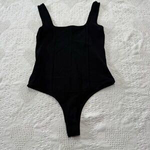 Shinestar Black Bodysuit w/ Fake Boning (S)